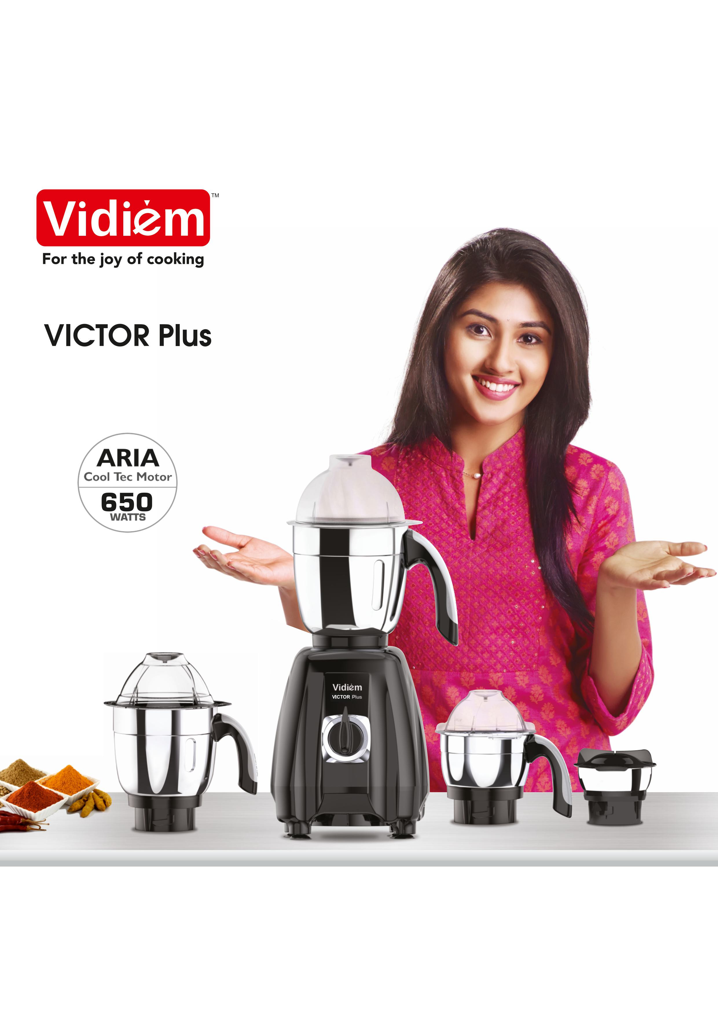 vidiem-victor-plus-mixer-grinder-110v-650w-ul-certified-motor-4-stainless-steel-jars-for-canada-usa-durable-abs-body-self-locking-jars-wet-dry-grinding